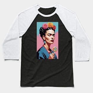 Frida's Candy Dreams: Lollipop Illustration Baseball T-Shirt